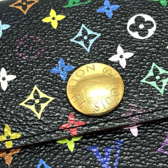 LOUIS VUITTON M93747 Portefeuille Sarah Wallet Flap Long Wallet Black/GoldHW - Picture 3 of 14